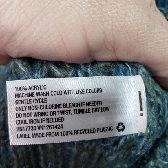 New! Wild Fable Teal Color Block Sweater Size L - Picture 7 of 8